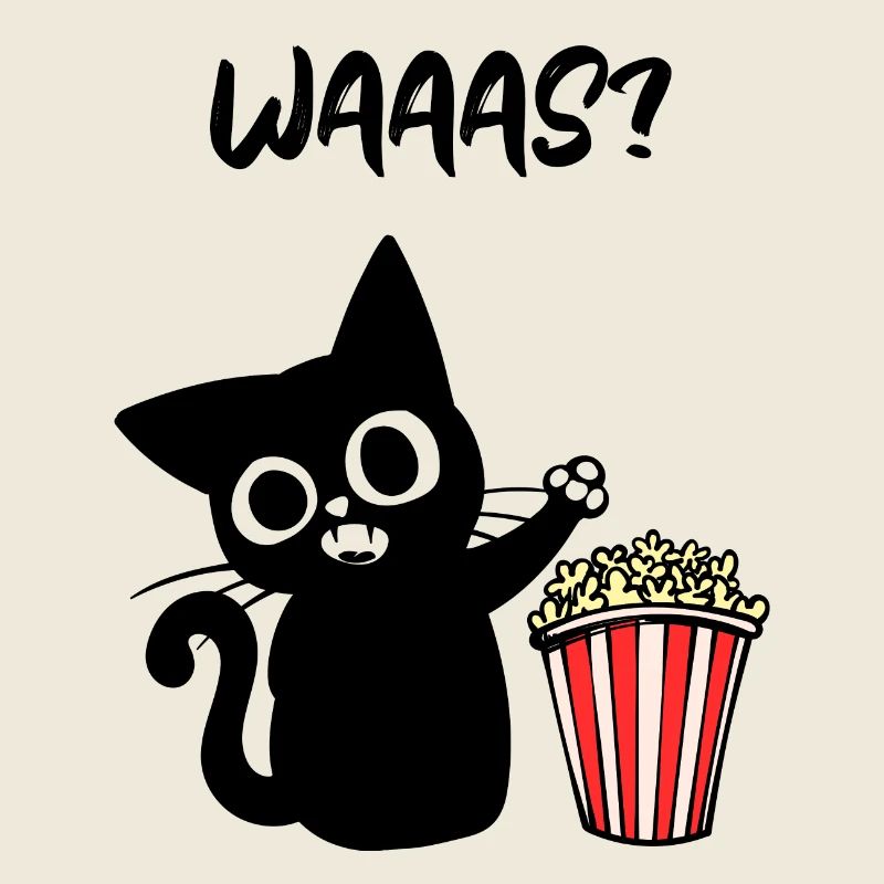 Films Popcorn Cat Binge Watching Dire Cineaste