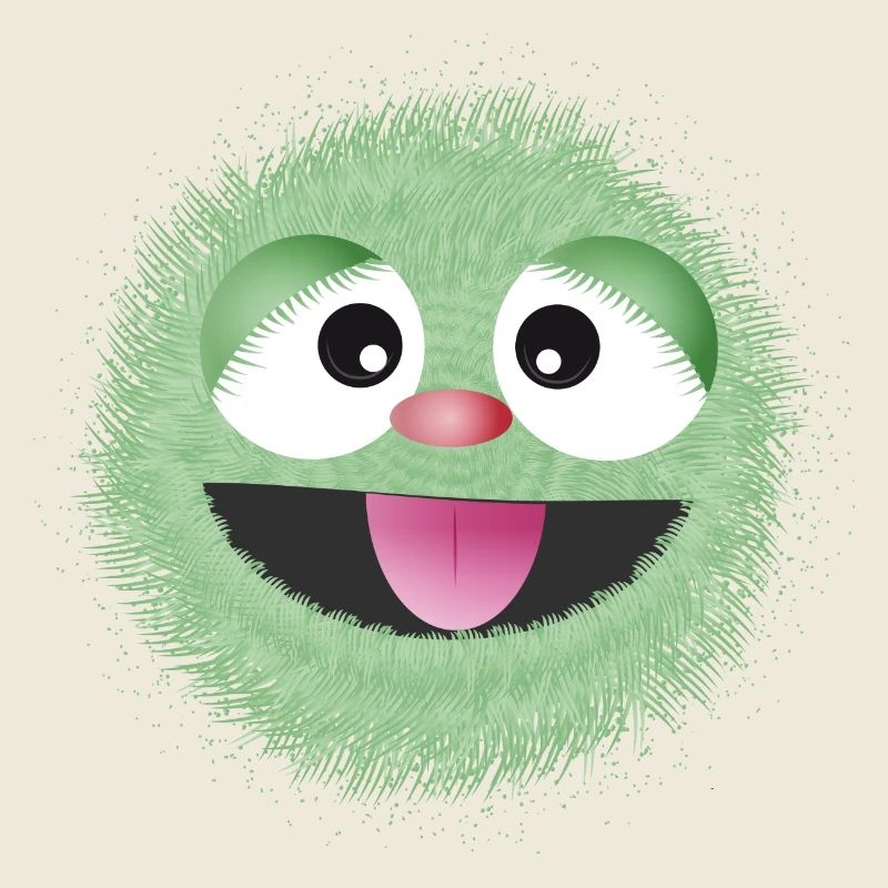 visage de monstre drôle vert menthe câlin