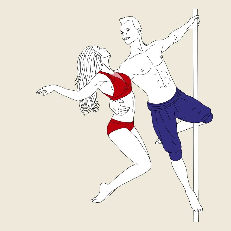 Poledance Duo Rot Blau Outfit