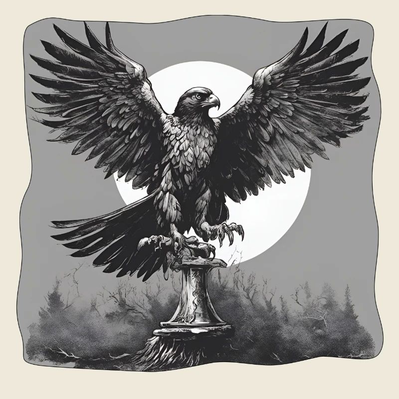 Aigle / Ailes / Vol / Lune / Fierté / Liberté
