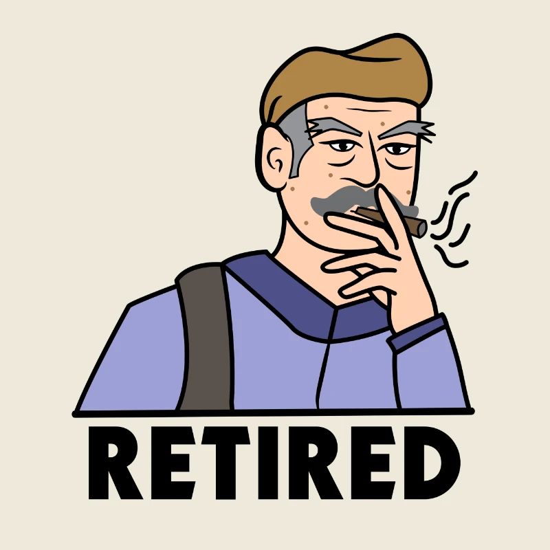 Retiree Saying Retirement Leisure Time Out Senior