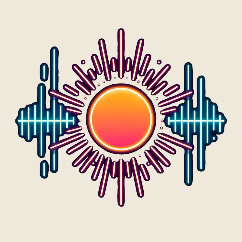 Neon Sun Sound Waves