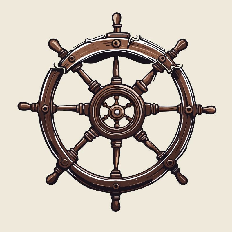 Steering wheel / anchor / captain / ahoy / ship / boat