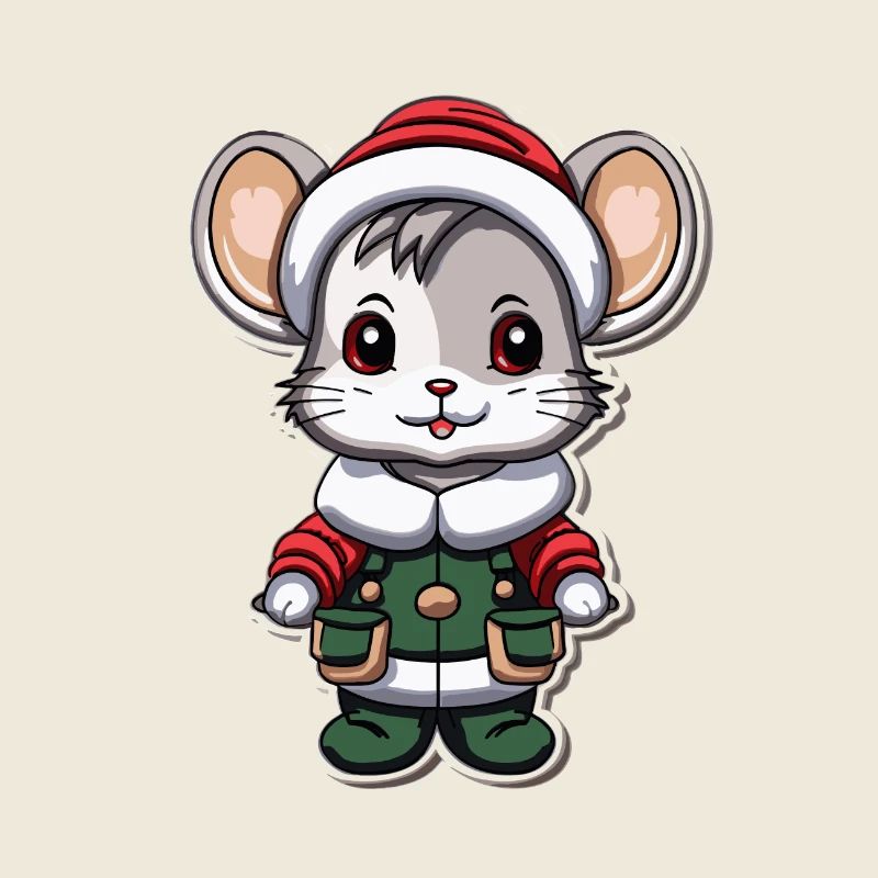 Maus Weihnachts Design - Kawaii Style