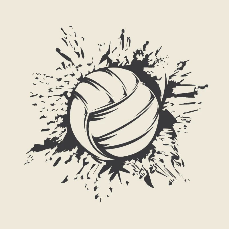 volleyball explosion graphic beach volleyball Smbol