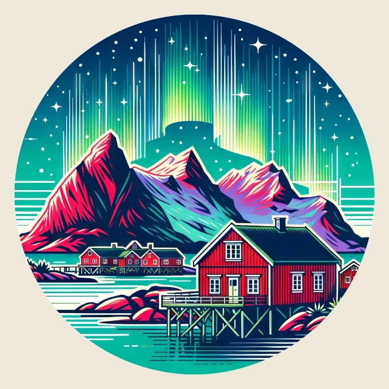 Lofoten Norwegen Nordlichter