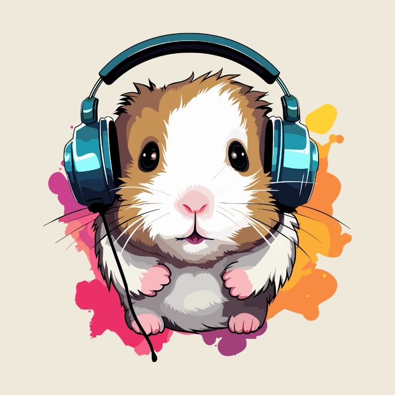 Hamster avec écouteurs Hamster nain Hamster doré