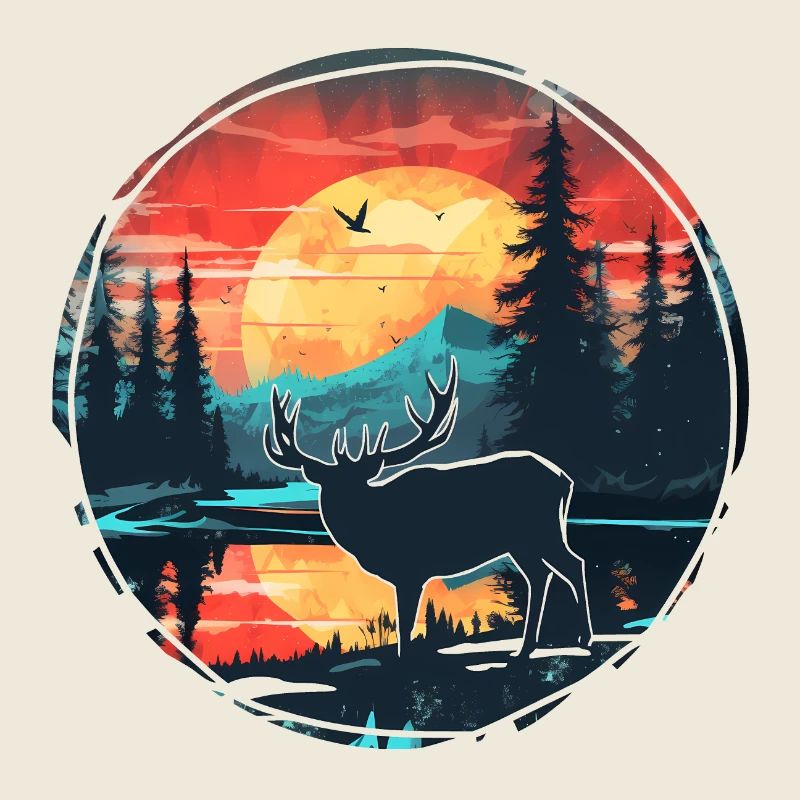 Belle conception de la nature avec des cerfs dans la forêt