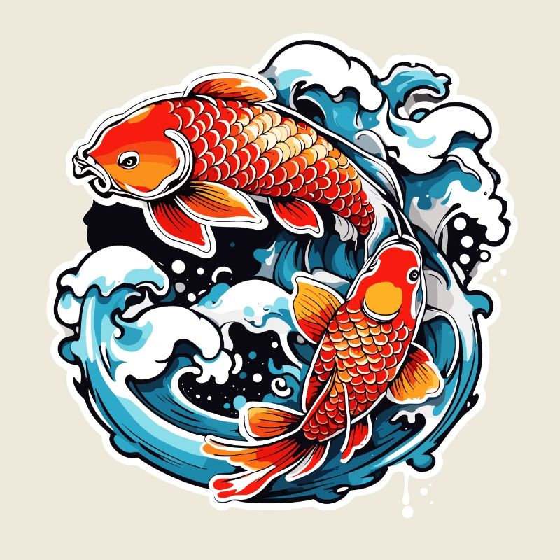 Koi Carpe / Poisson / Japonais / Étang / Eau