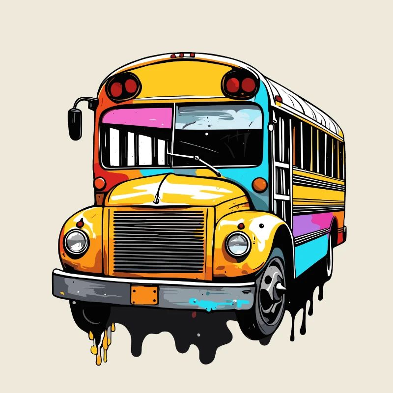 Bus / Schulbus / gelb / Comic / Old School