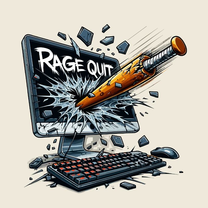 Rage Quit Screen - Gamer Gift
