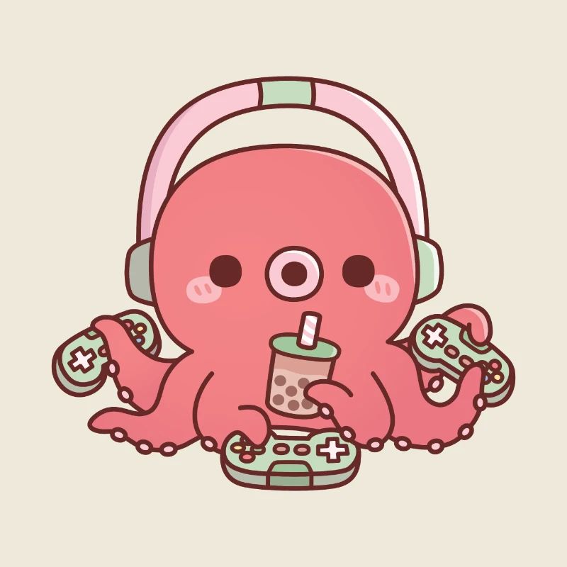 Niedlicher Octopus Gamer Multiplayer-Modus