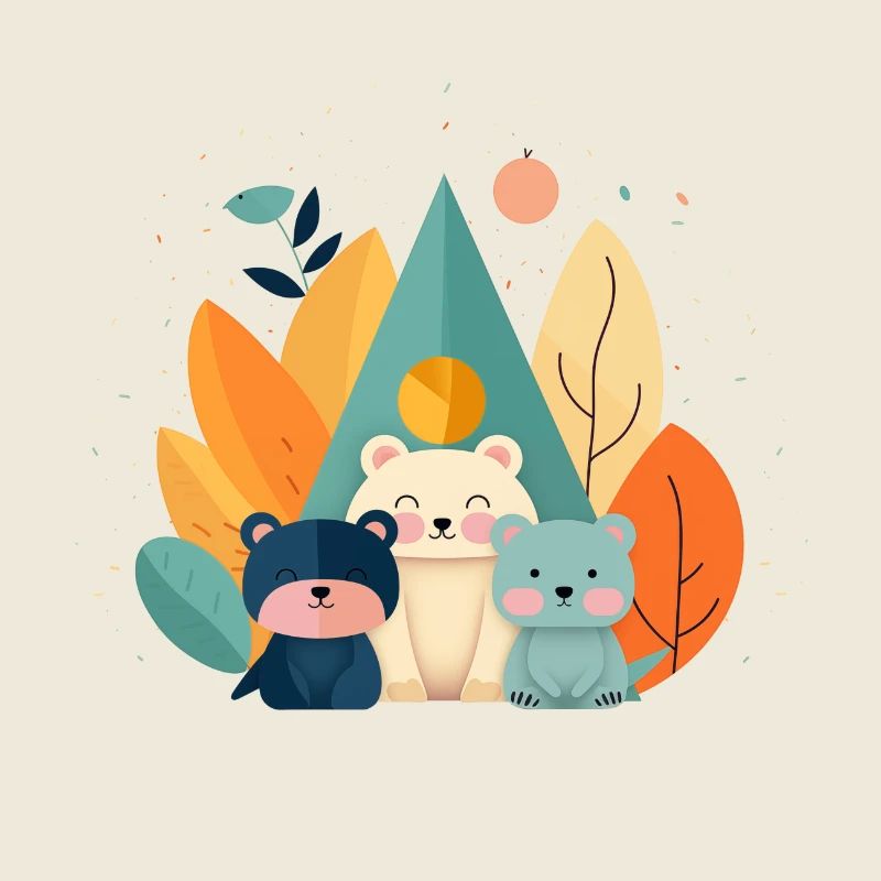 Ours mignons avec des motifs d’automne