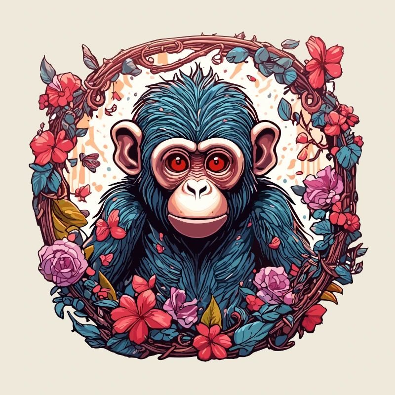 Affe / Tier / Zoo / Schimpanse / Wild / Comic