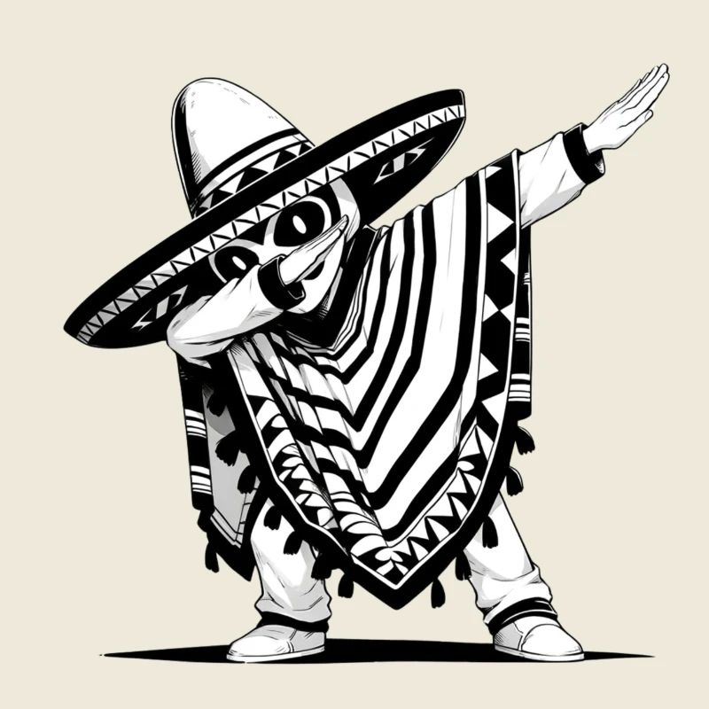Festlicher mexikanischer Poncho mit Dab