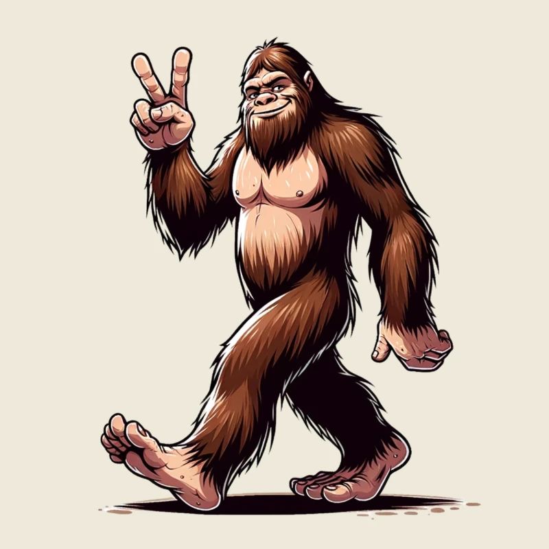 Joyful Bigfoot Walking