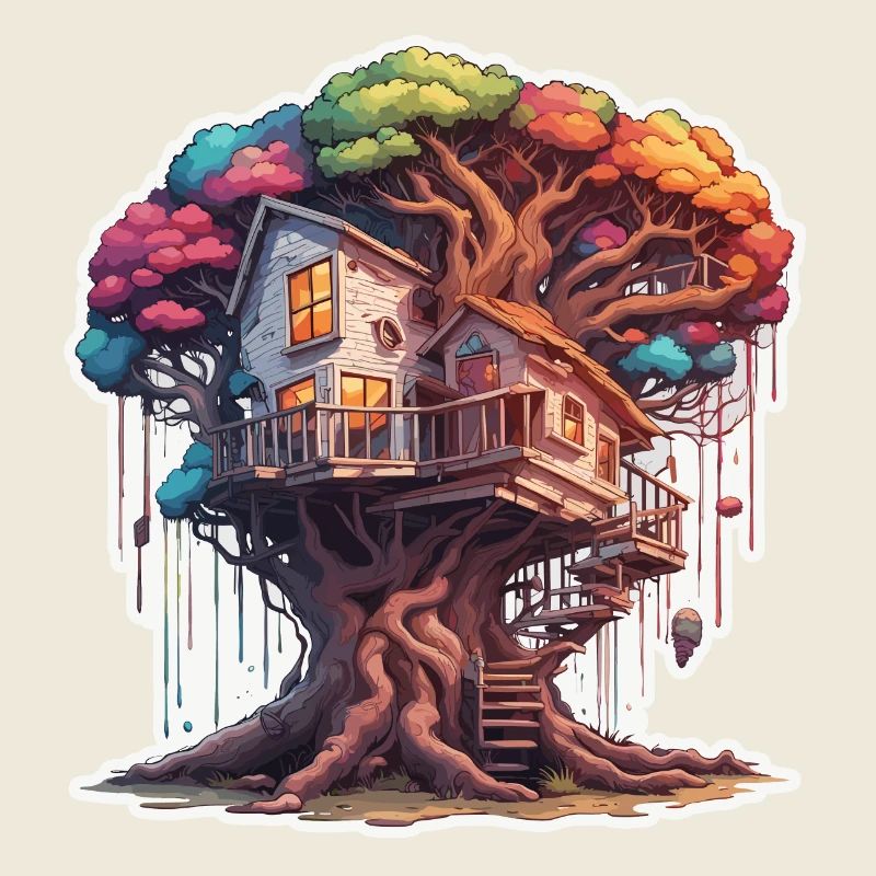 Cabane dans les arbres / Cime des arbres / Cabane dans les arbres / Aventure