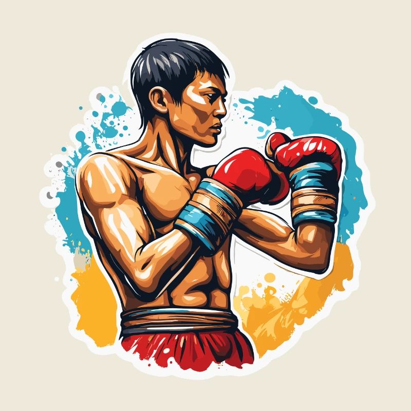 Boxeur / Sports / Combat / Arène / Ring de boxe / Poings