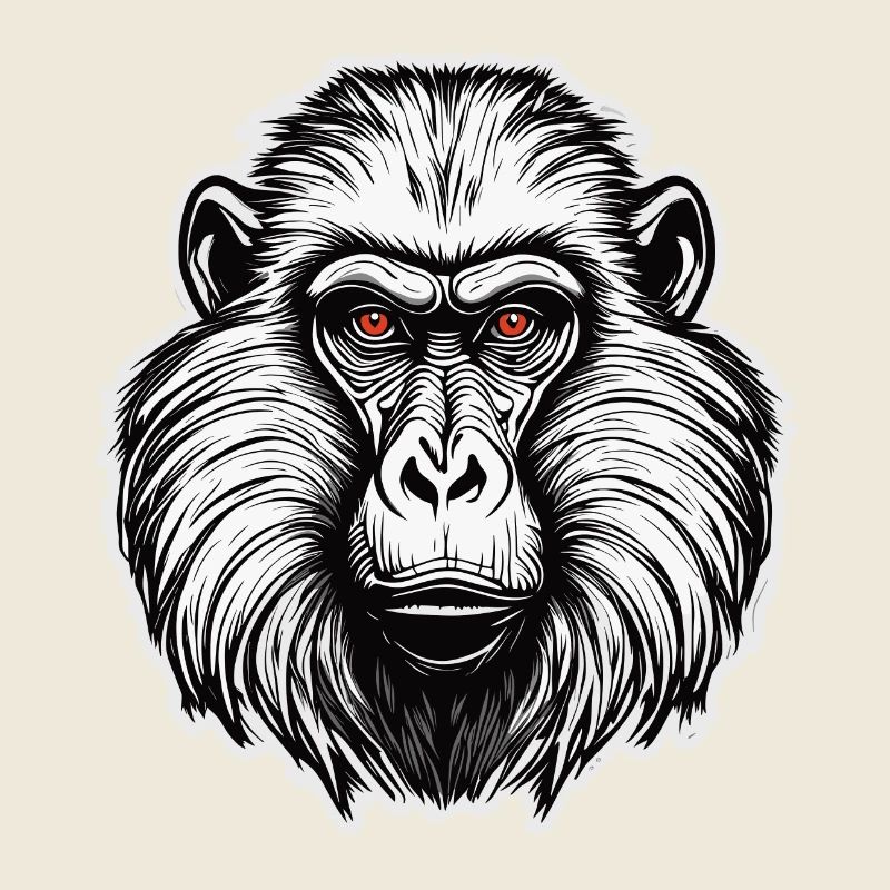 Monkey / Animal / Zoo / Babian / Wild / Comic