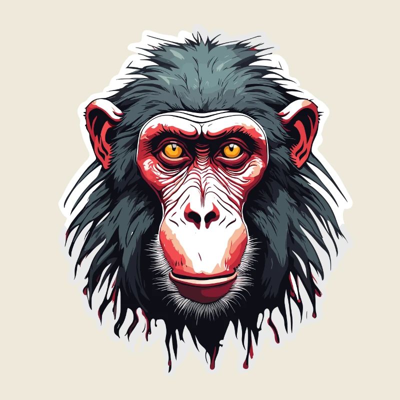 Affe / Tier / Zoo / Babian / Wild / Comic