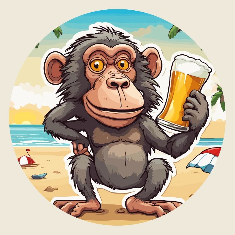 Affe / Tier / Zoo / Babian / Wild / Comic