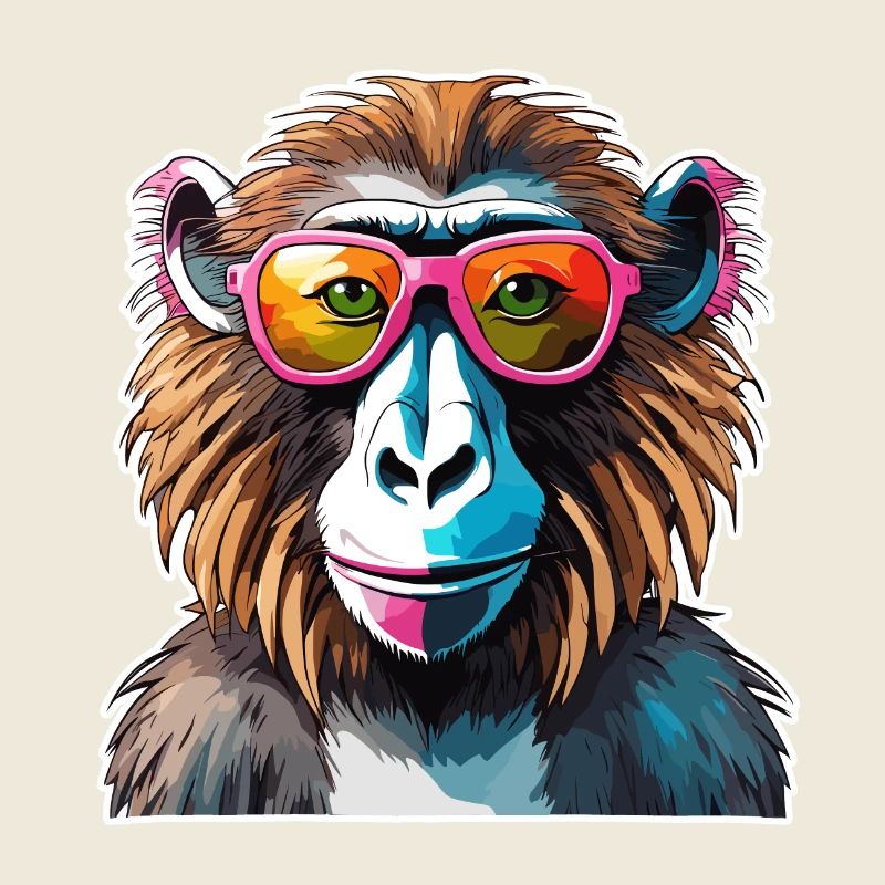 Monkey / Animal / Zoo / Babian / Wild / Comic