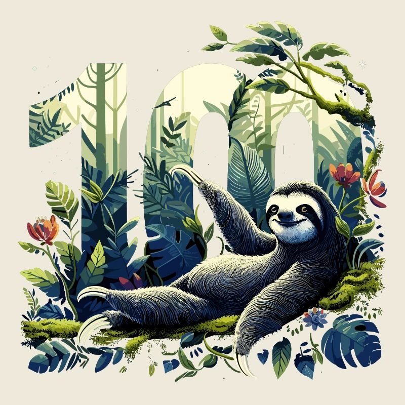 100 Years Sloth 100th Birthday Gift