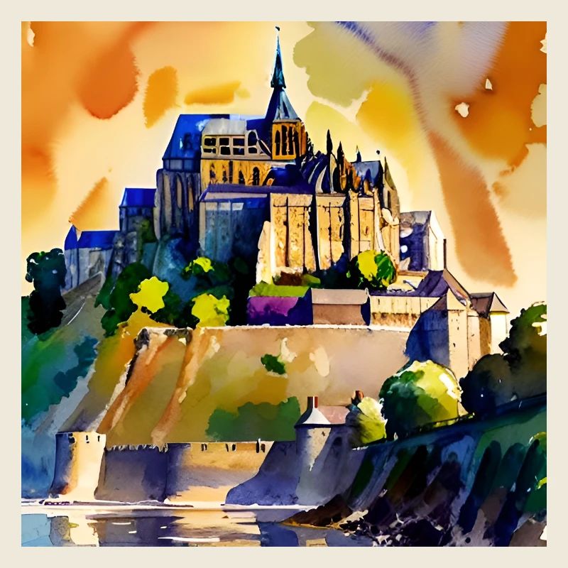 Mont Saint Michel - Aquarelle