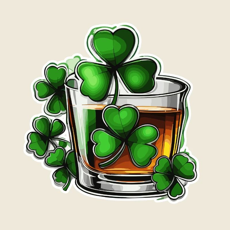 Kleeblatt / Whiskey / Alkohol / Glück / Irish Pub