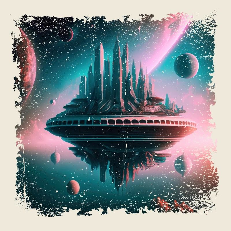 ville flottante dans l’univers