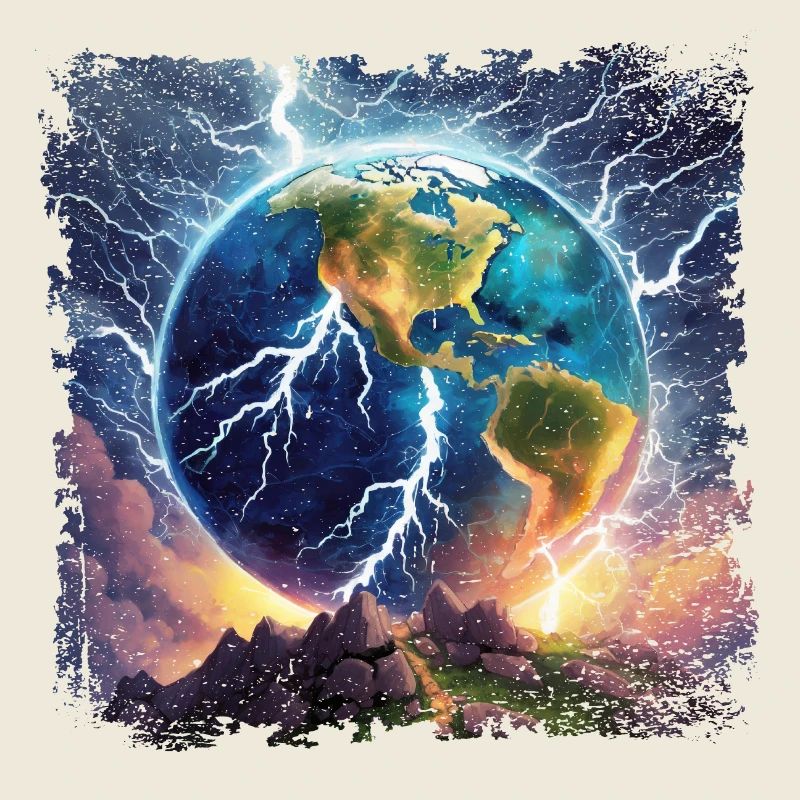 Globe jonché d’éclairs