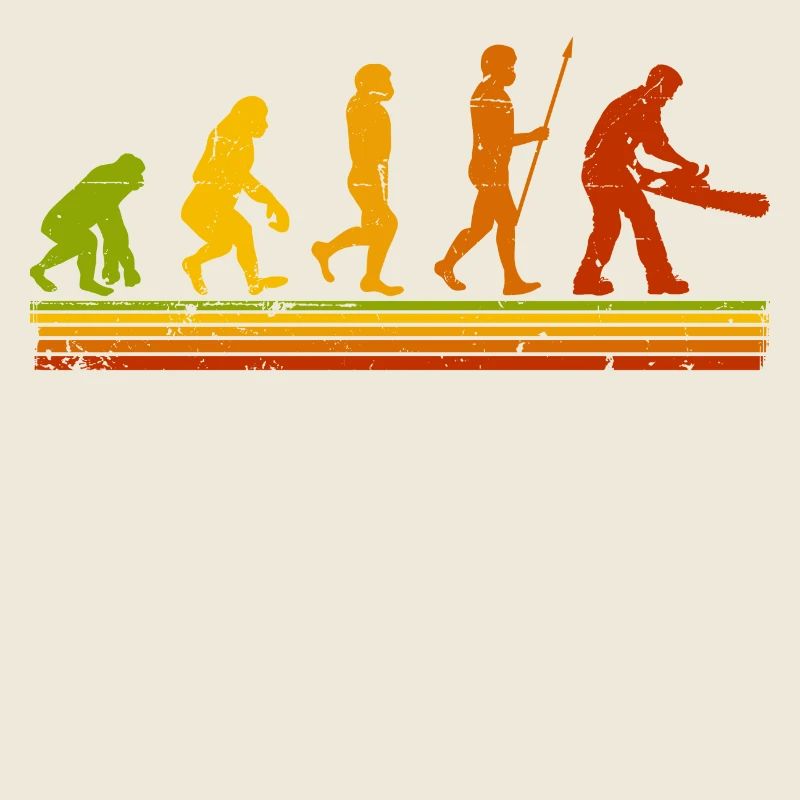 Forstwirt Holzfäller Evolution Brennholz