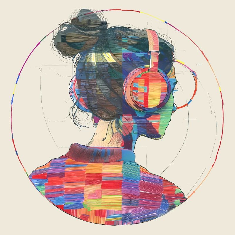 Mädchen mit Kopfhörern