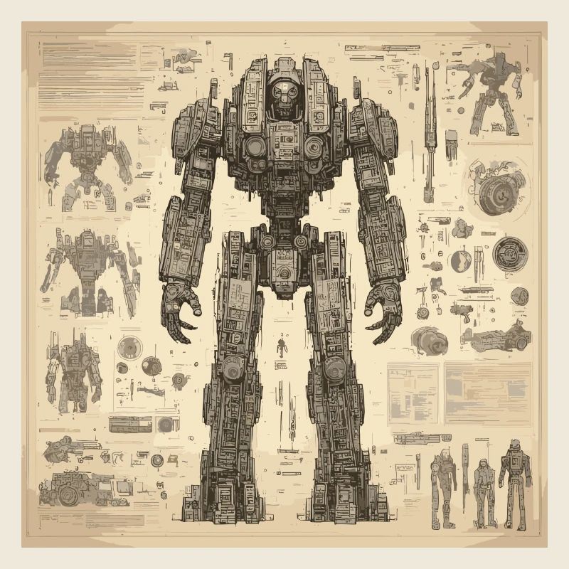 Plan / Sépia / Vintage / Rétro / Robot