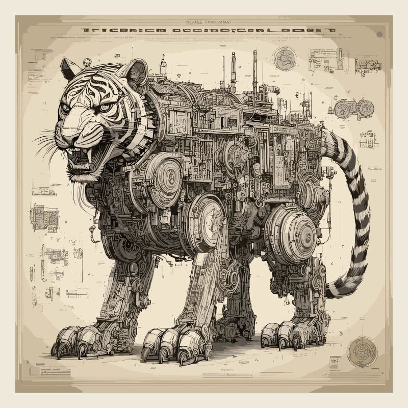 Plan / Sépia / Vintage / Rétro / Robot