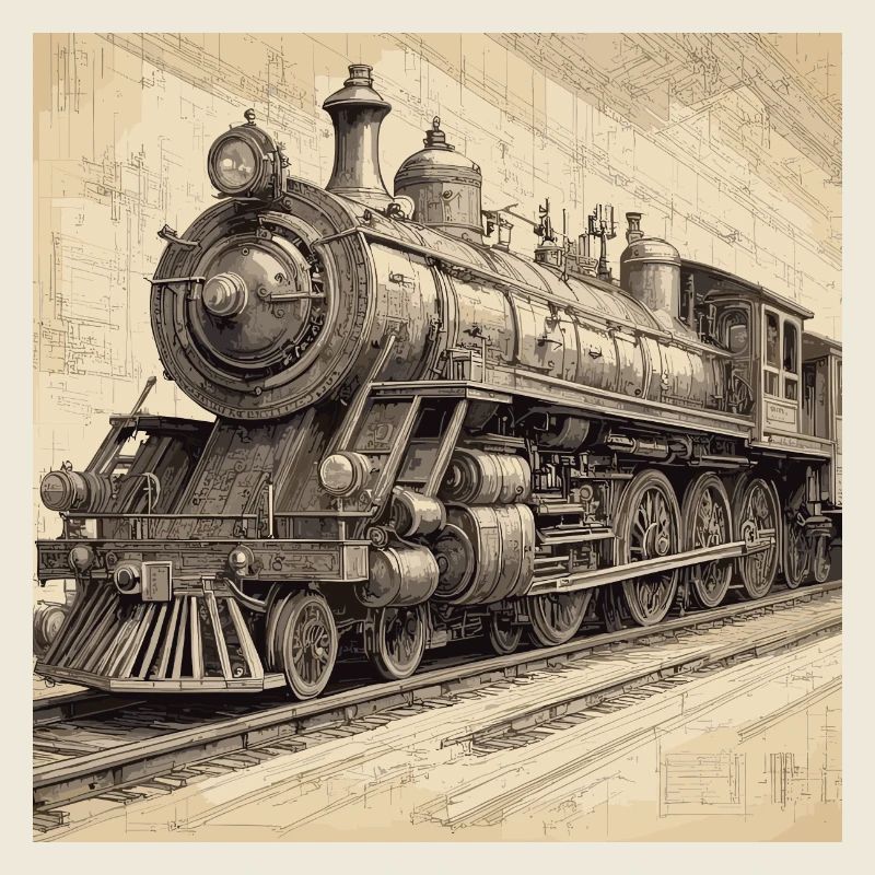 Blueprint / Sepia / Vintage / Retro / Robot