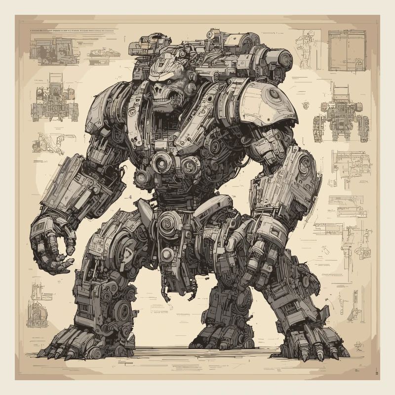 Plan / Sépia / Vintage / Rétro / Robot