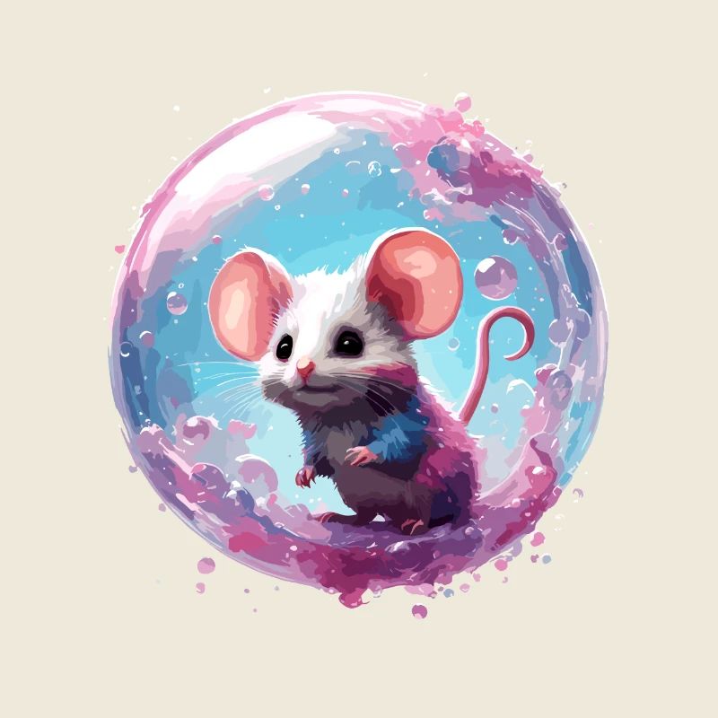 Animal dans une bulle de savon / enfantin / mignon / souris