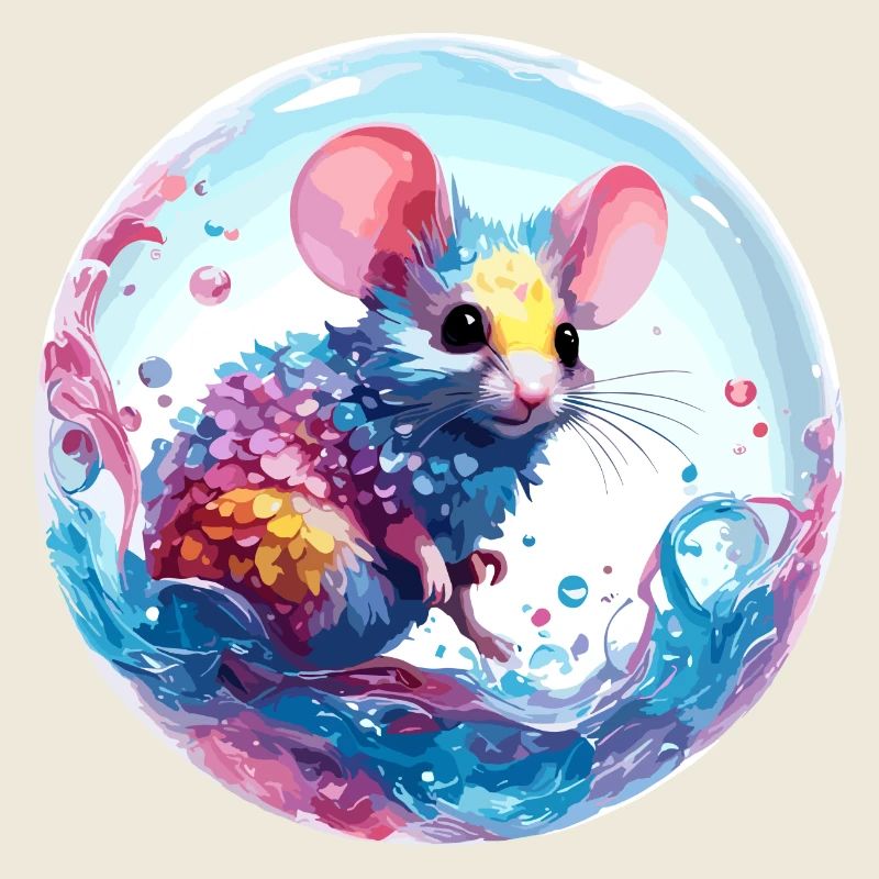 Animal dans la bulle de savon / enfantin / mignon / souris