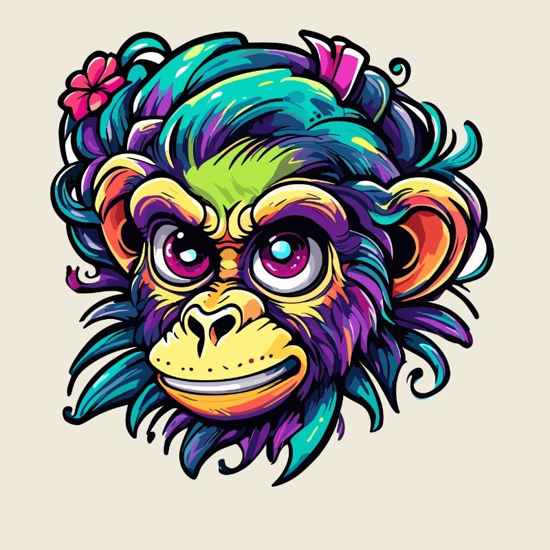 Cute Monkey / Monkey Girl / Cute / Hair Bow