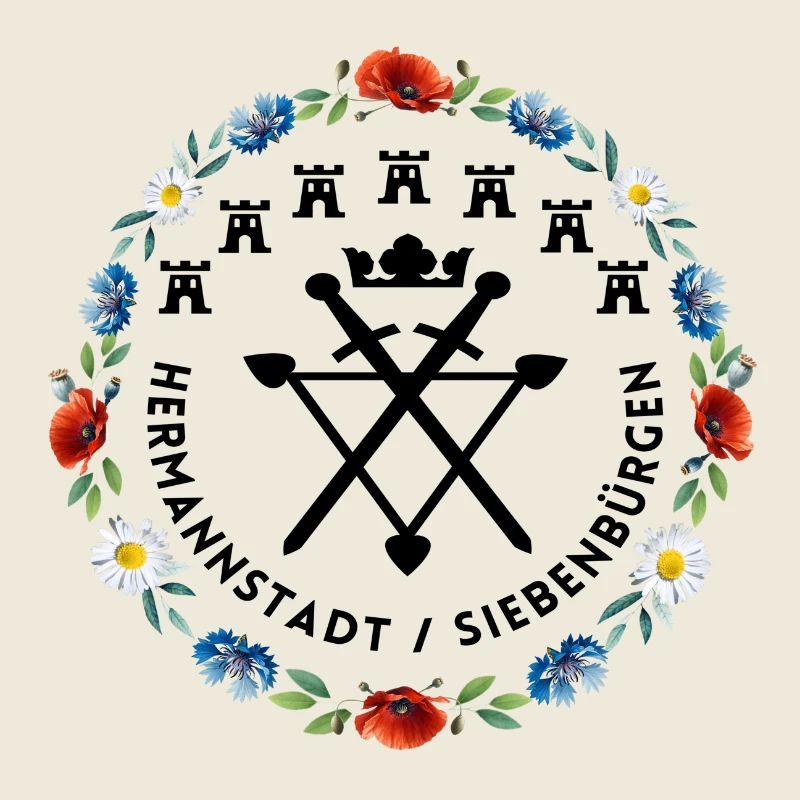 Siebenbürgen Hermannstadt mit schwarzer Schrift