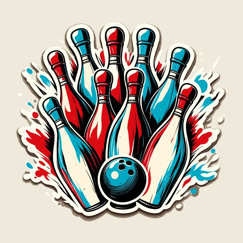 Bowling / Kegeln / Bowlingbahn / Pin / Strike