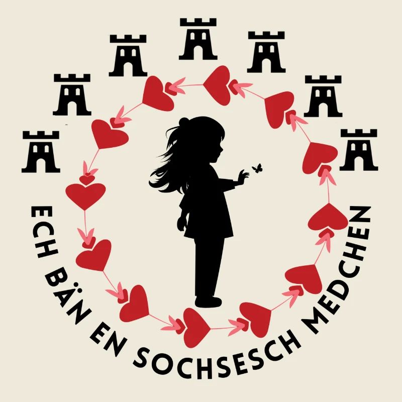 Siebenbürgen Design für Kinder "Sochsesch Medchen"