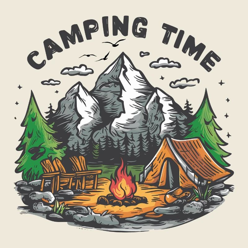 Camping Voyage dans le temps Aventure Vacances Feu de camp