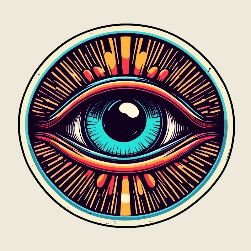 Psychédélique / Oeil / Psychobilly / Bande dessinée / Coloré