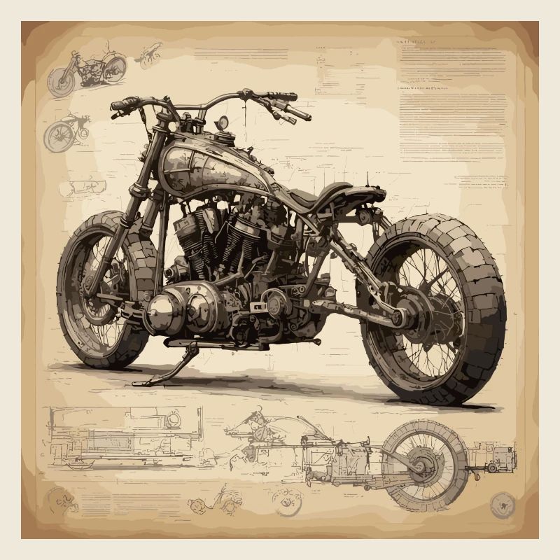 Plan / Sépia / Vintage / Rétro / Moto