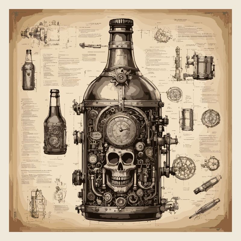 Blueprint / Sepia / Vintage / Retro / Liquor