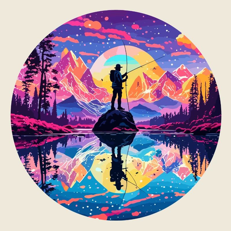 Pêcheur Siluette / Pêche / Poissons / Lac / Sport