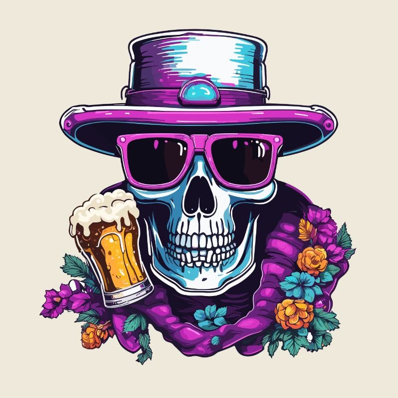 Crâne / Crâne / Squelette / Gothique / Bière