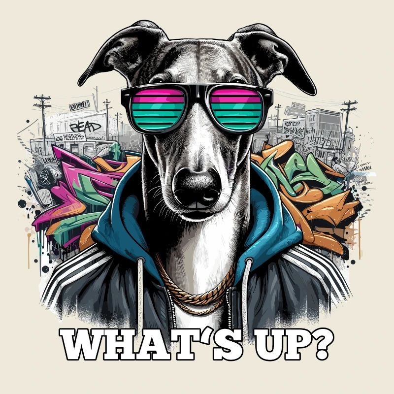Greyhound : Que se passe-t-il ? Cadeau de chien Graffiti